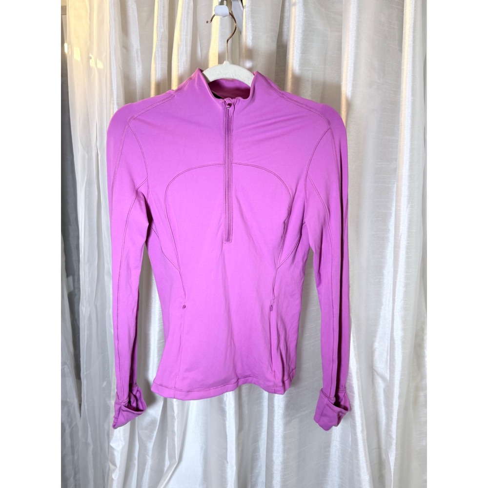 Lululemon Its Rulu Half Zip Women 6 Pink Excellent Pullover Long Sleeve Running